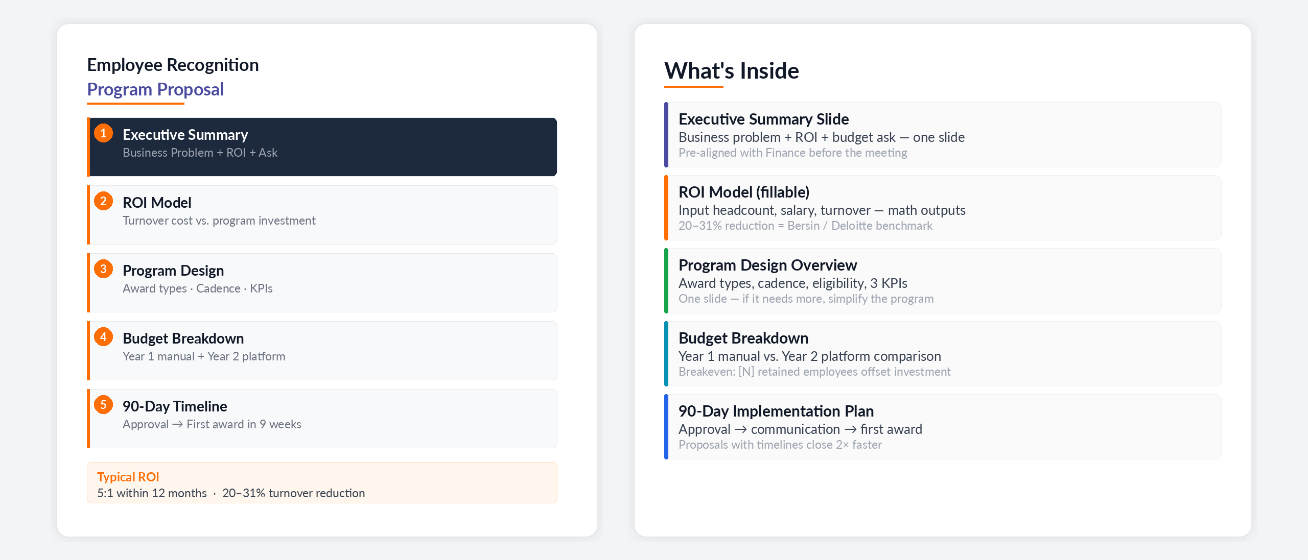 Employee Recognition Program Proposal Template — free download preview